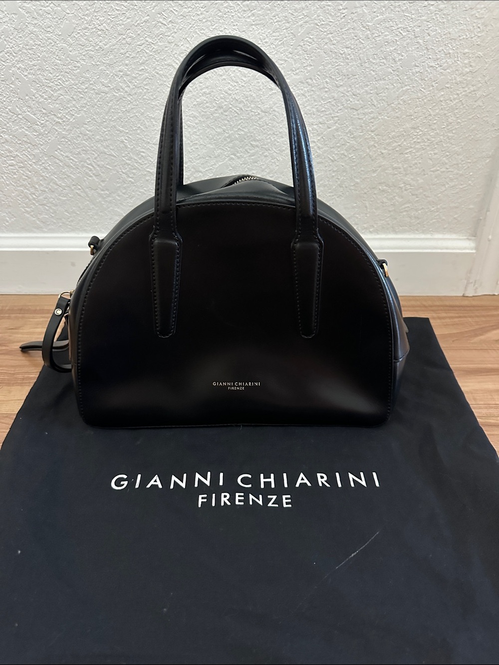 Gianni Chiarini Black Leather Dome Satchel